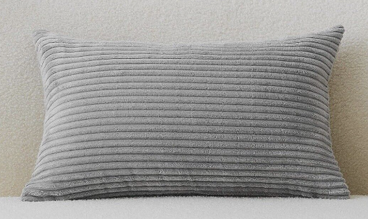 Lumbar Pillow Cover Plush Velvet Corduroy Striped Rectangular Throw Pillows Pill