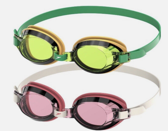 Speedo Kids' 2pk Splasher Swim Goggles - Yellow/Coral (3-6) Anti-Fog