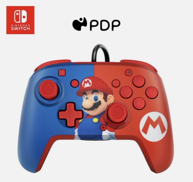 Pdp Faceoff Deluxe+ Audio Wired Controller: Power Pose Mario - Nintendo Switch