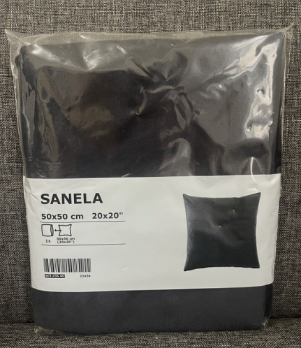 Ikea SANELA Pillow Cushion Cover 20" x 20" Velvet Cotton Dark Blue 1 pc - NEW