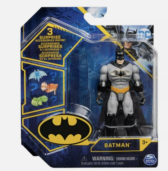 Batman DC Spin Master 3 Surprise Accessories in New Box, Grey Suit