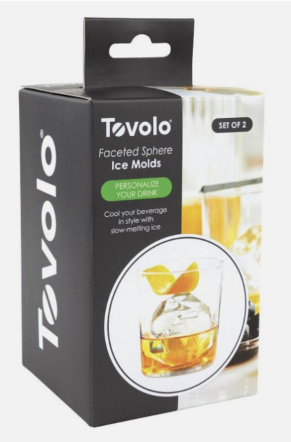 TOVOLO Sphere Ice Molds Stackable Slow Melting Set of 2 BRAND NEW IN BOX