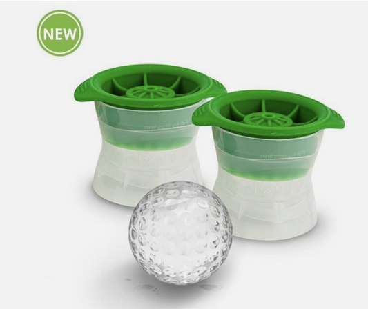 Tovolo Set of 2 Golf Balls 2.5" Ice Molds Slow Melting With Silicone Cap New!